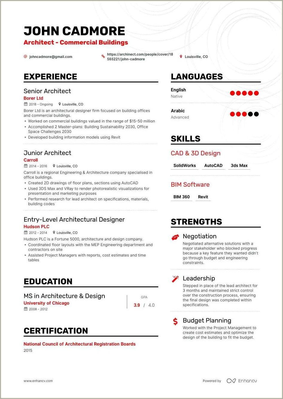 Entry Level Architecture Resume Sample Resume Example Gallery