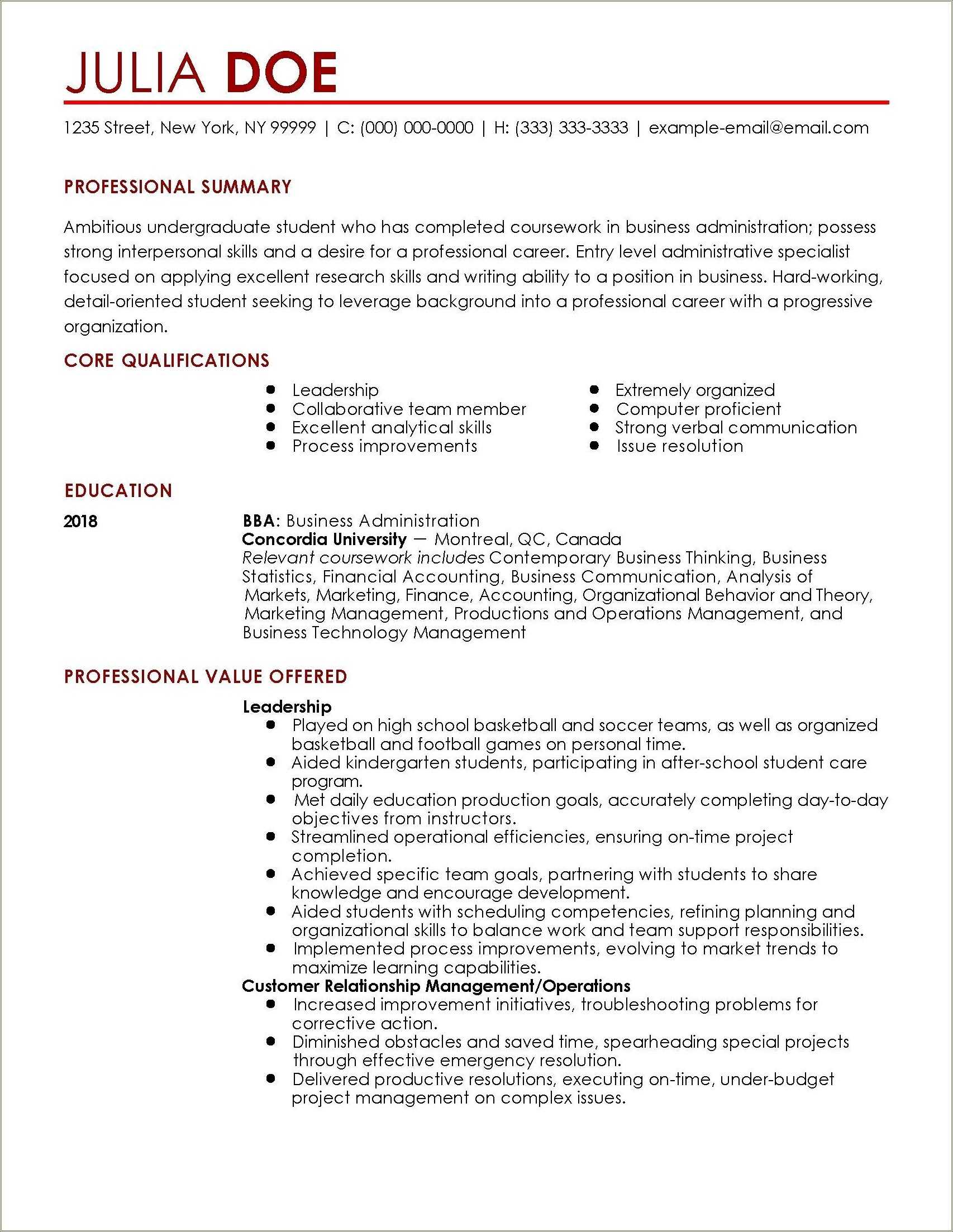 Entry Level Hr Specialist Resume Objective