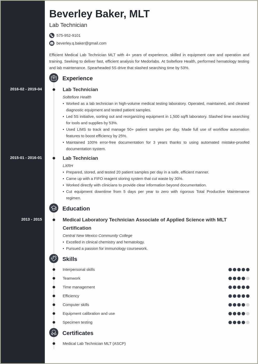 Entry level lab technician resume example resume example gallery