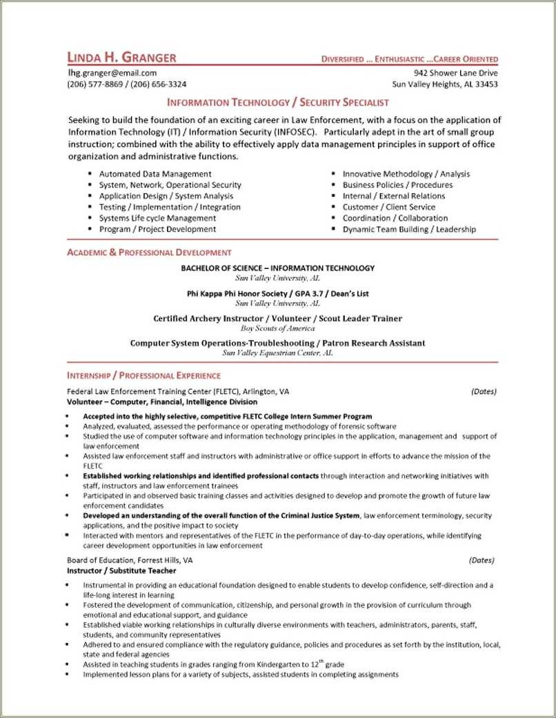 Entry Level Police Officer Resume - Entry Level Police Officer Resume Objective Statement