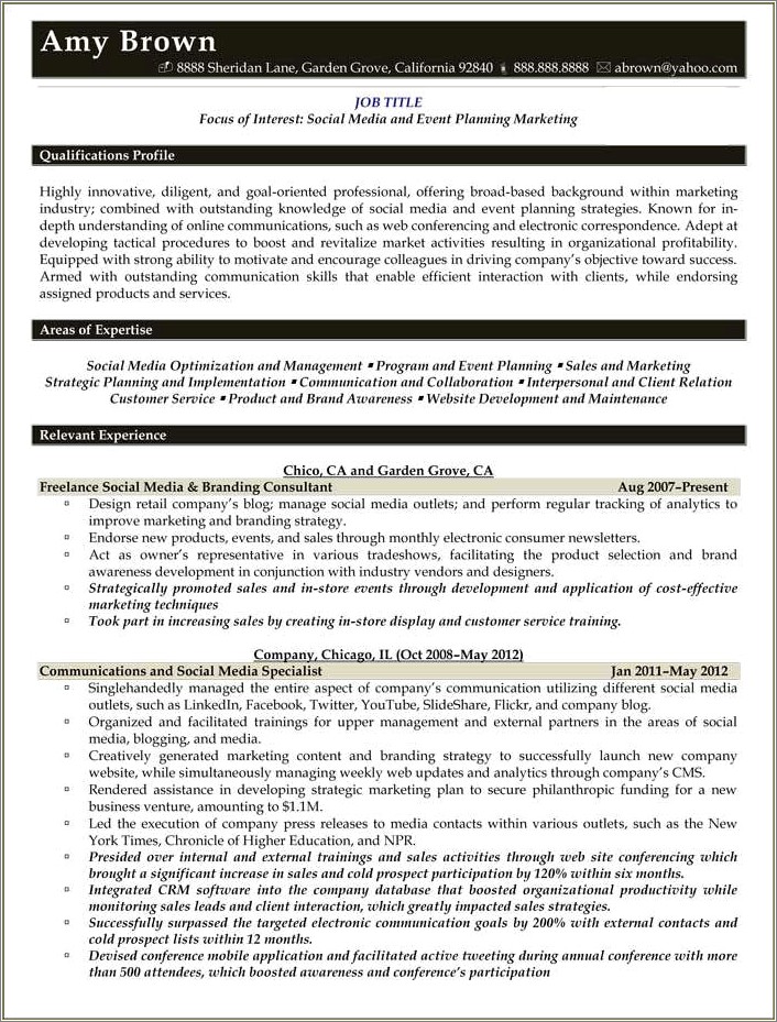 Event Planning Resume Sample Bestsampleresumebestsampleresume Resume