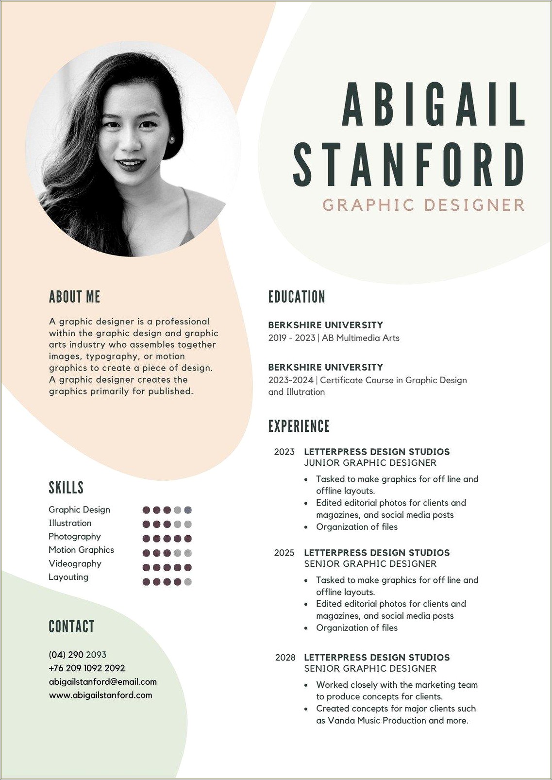 Example For Graphic Designer Resume