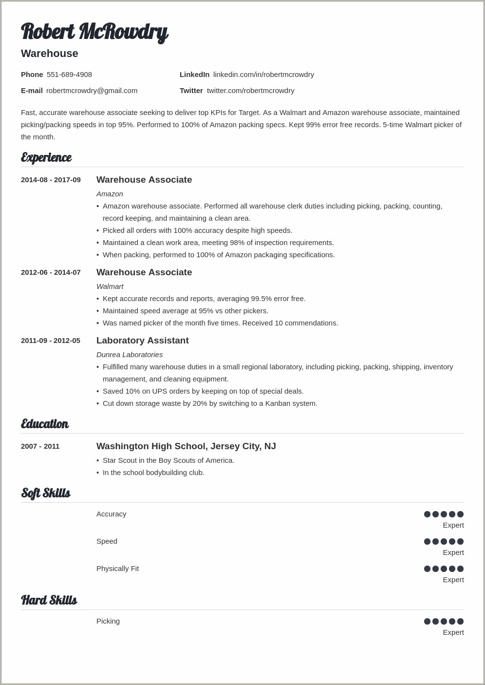 example-of-a-good-warehouse-resume-resume-example-gallery