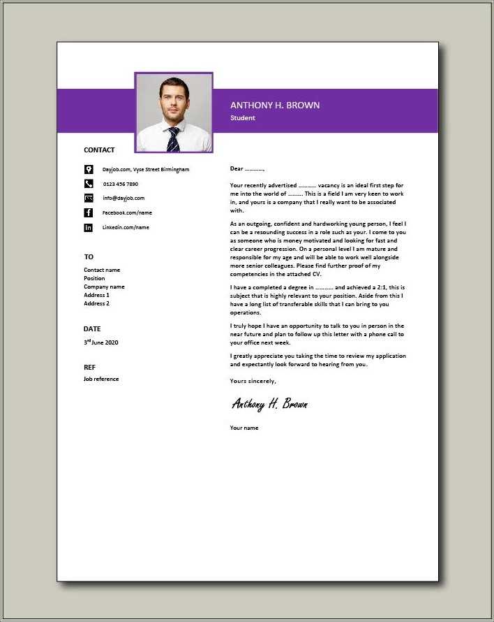 Example Of A Great Resume Cover Letter