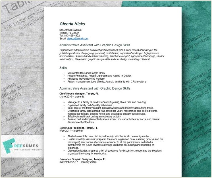 Example Of A Stay At Home Mom Resume