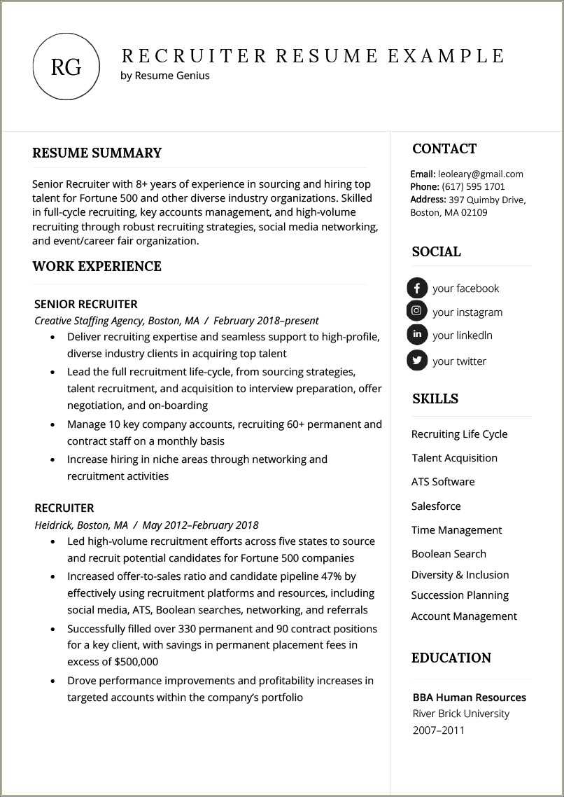 Example Of An Entry Level Human Resources Resume