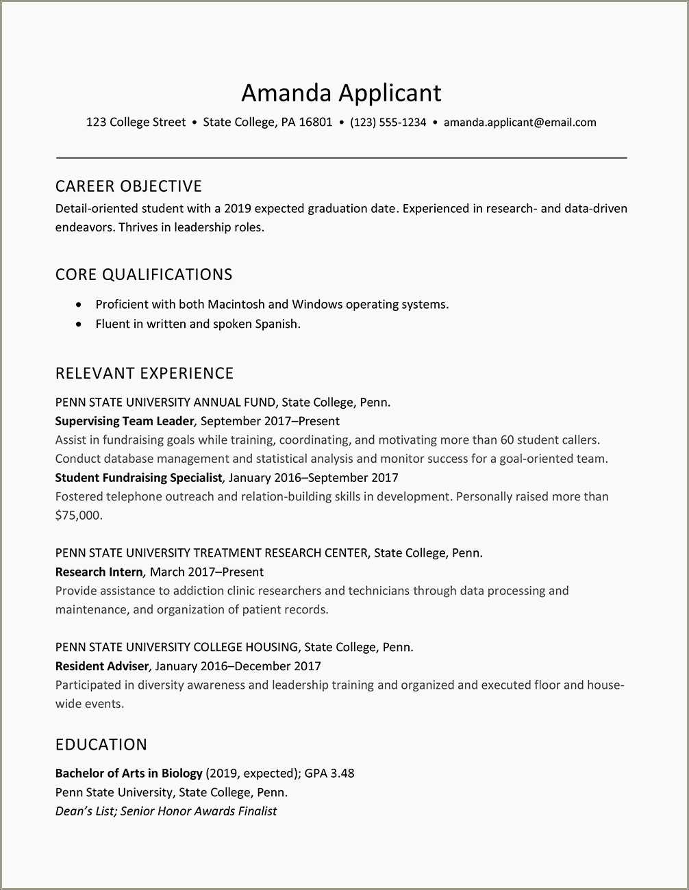Examples Of Extra Curricular Activities On Resume - Resume Example Gallery