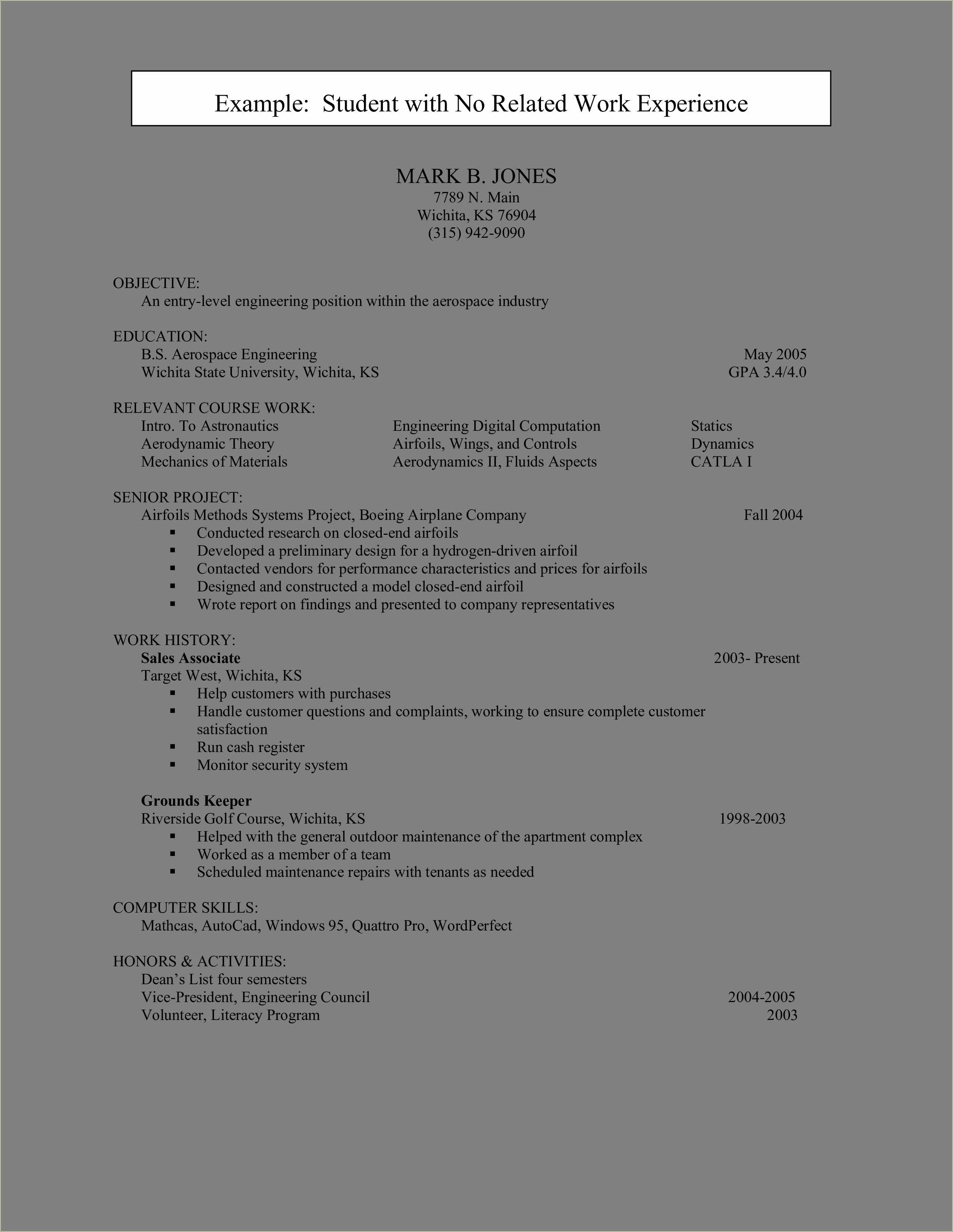 Example Of Simple Resume Objective