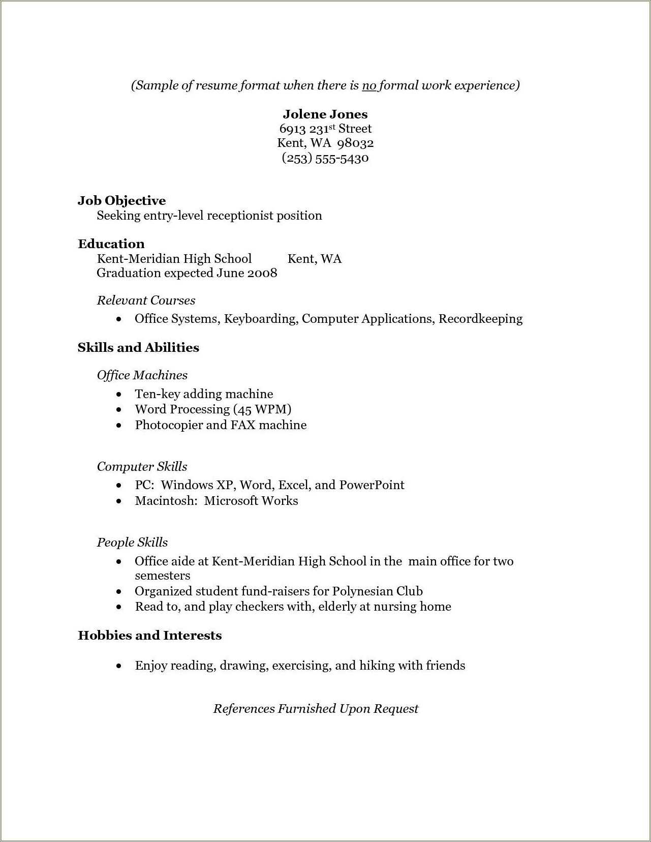  High School Student Resume Template No Experience Pdf Resume Example 