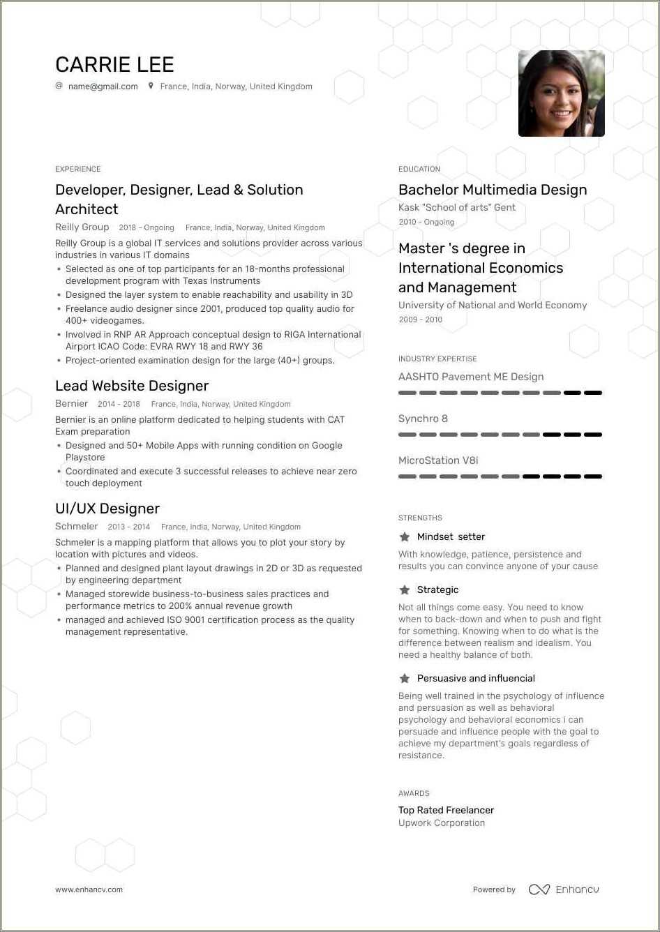 Example Resume Of A Graphic Designer