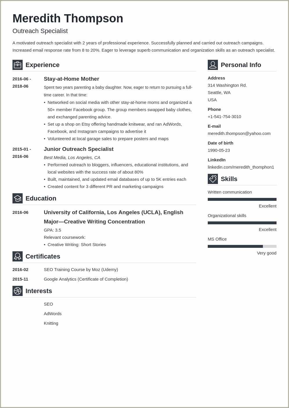 Example Resume Stay At Home Mom Gap