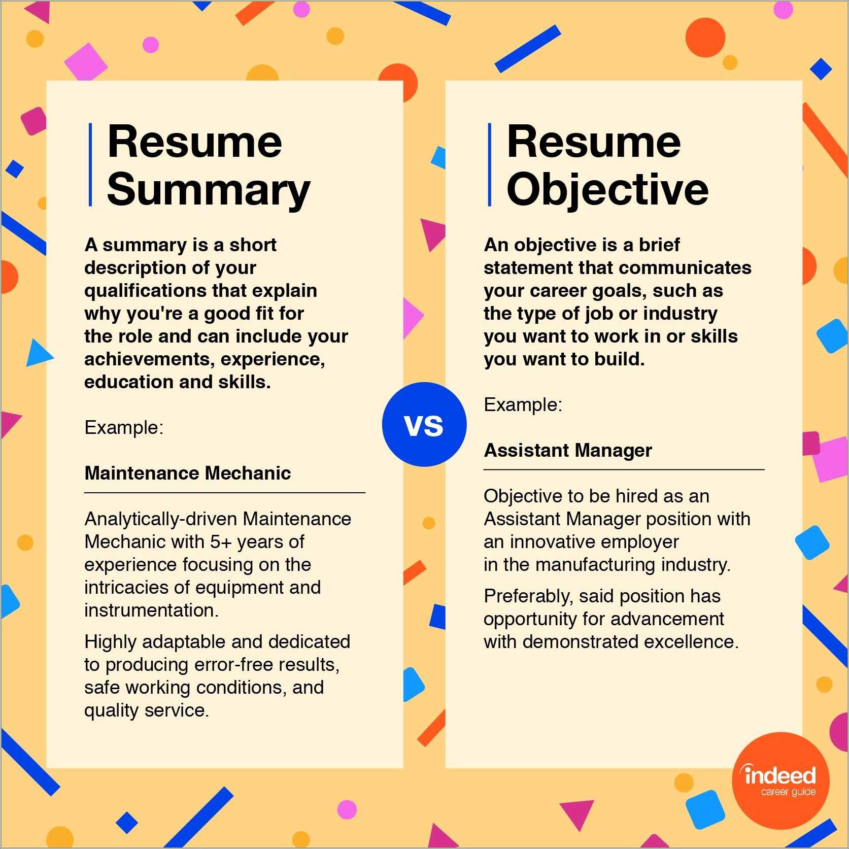 Examples For A Resume Objective