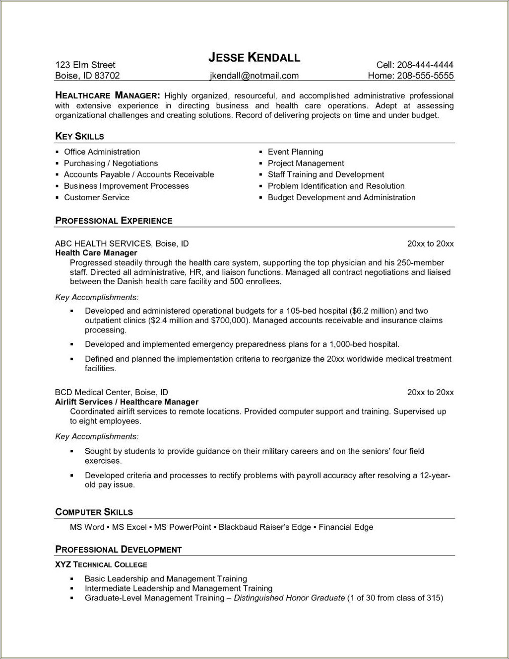 Examples Of Healthcare Resume Objective Examples