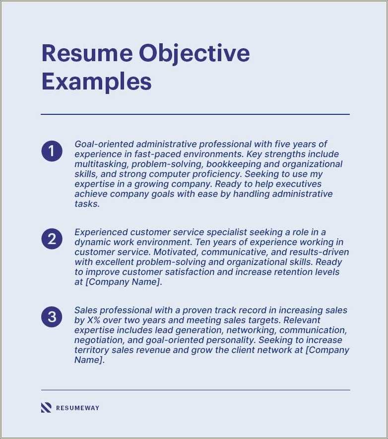 Examples Of Resume Objective Job