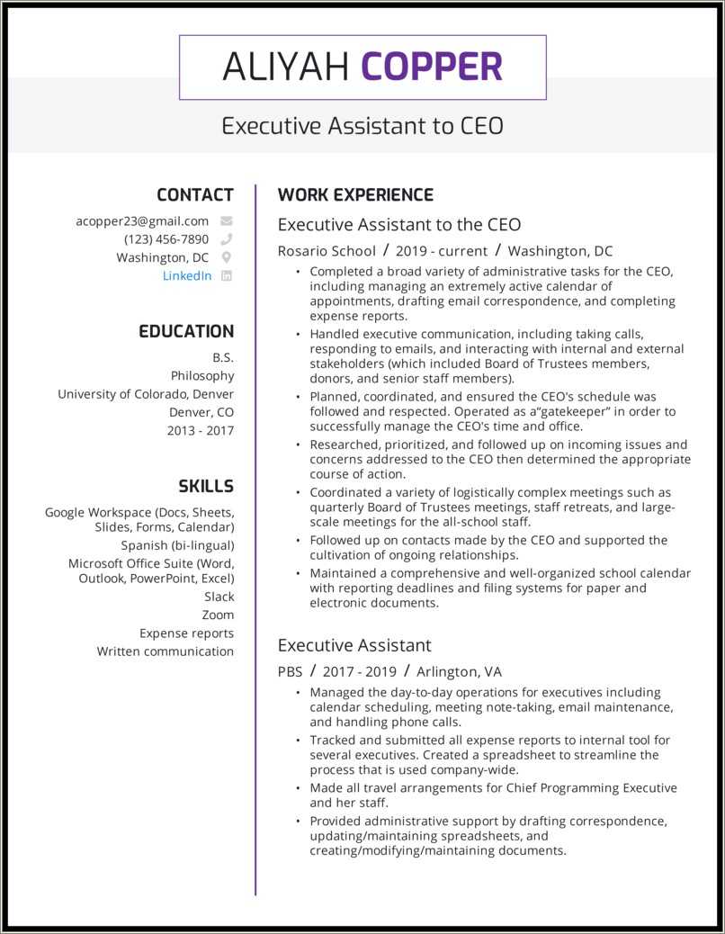 Executive Assistant Resume Summary - Executive Assistant Resume Summary Samples 