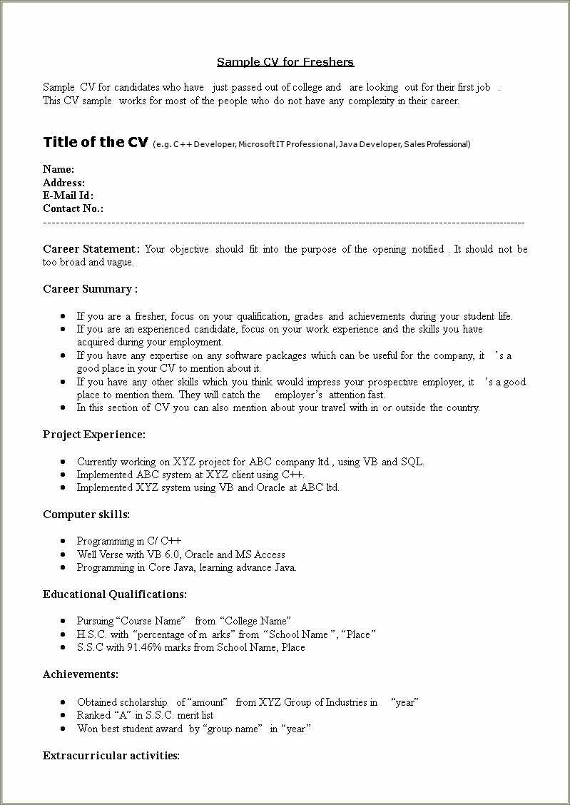 resume examples for extracurricular activities