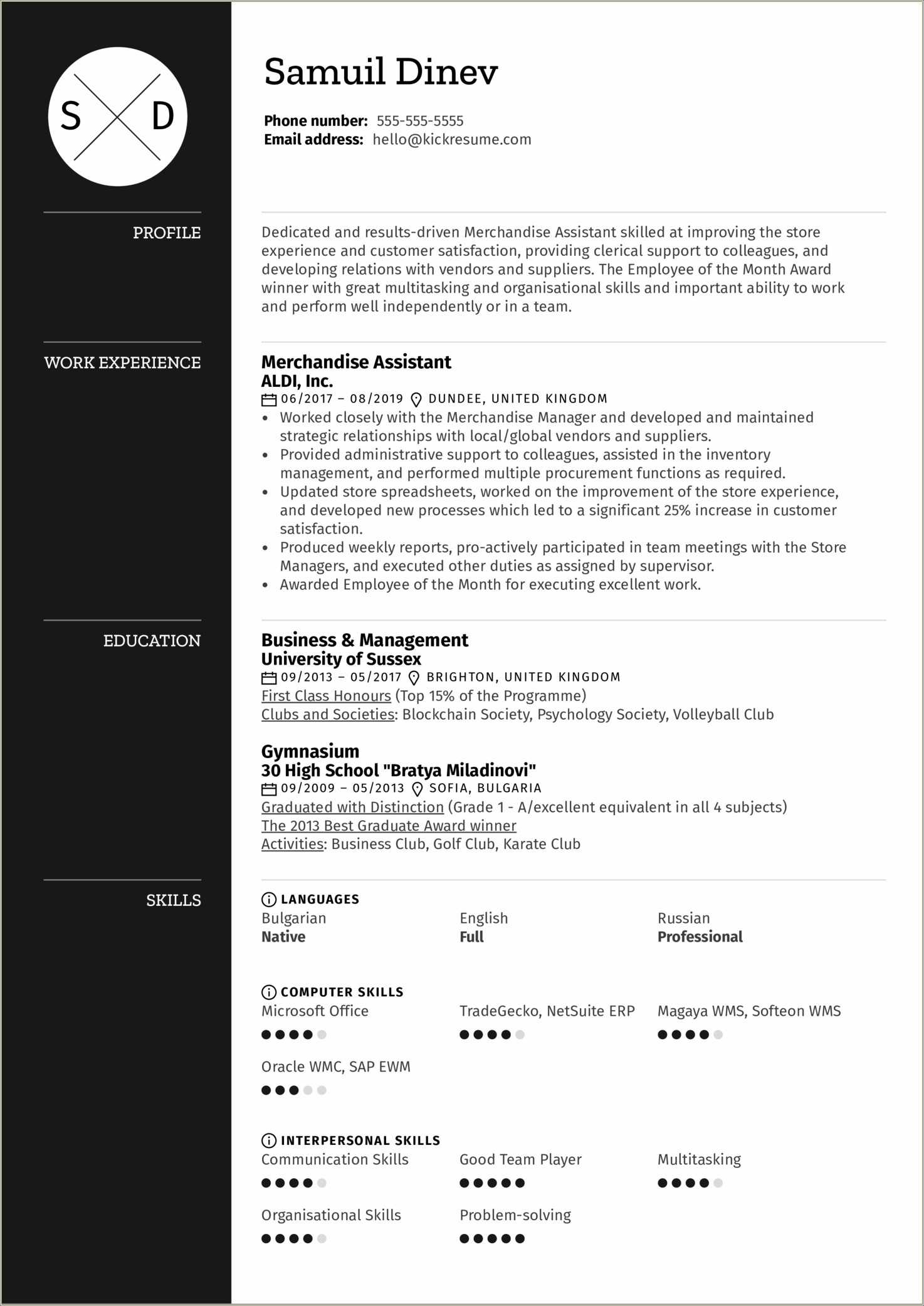 Fashion Merchandising Resume Objective Examples - Resume Example Gallery