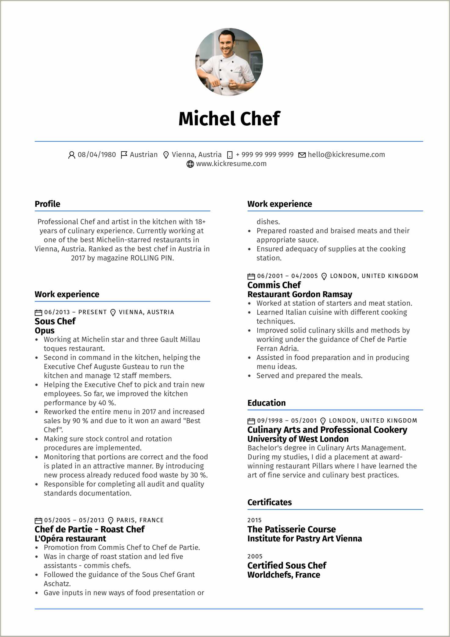 Fast Food Cook Resume Example