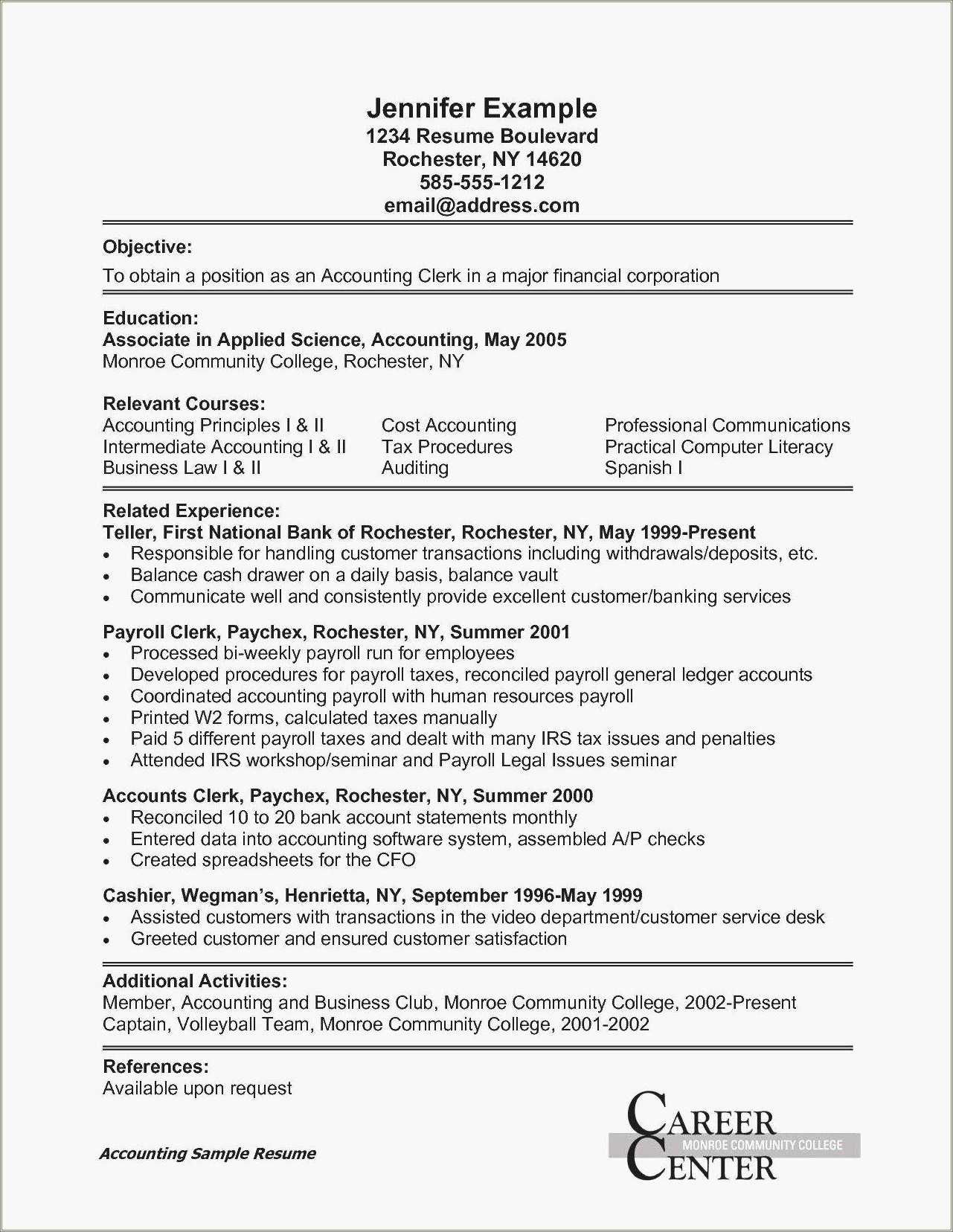 Fast Food Restaurant Service Crew Resume Sample