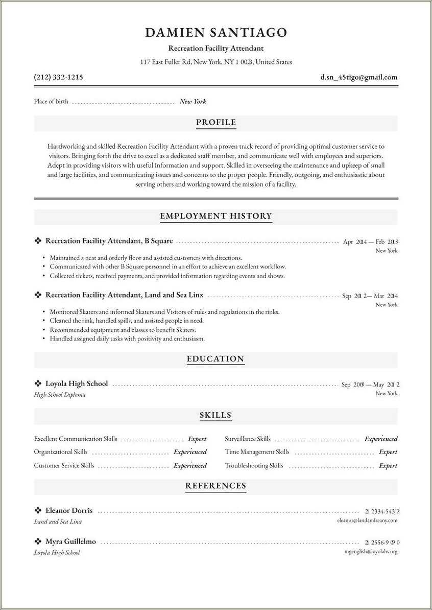 Fast Food Service Crew Resume Sample