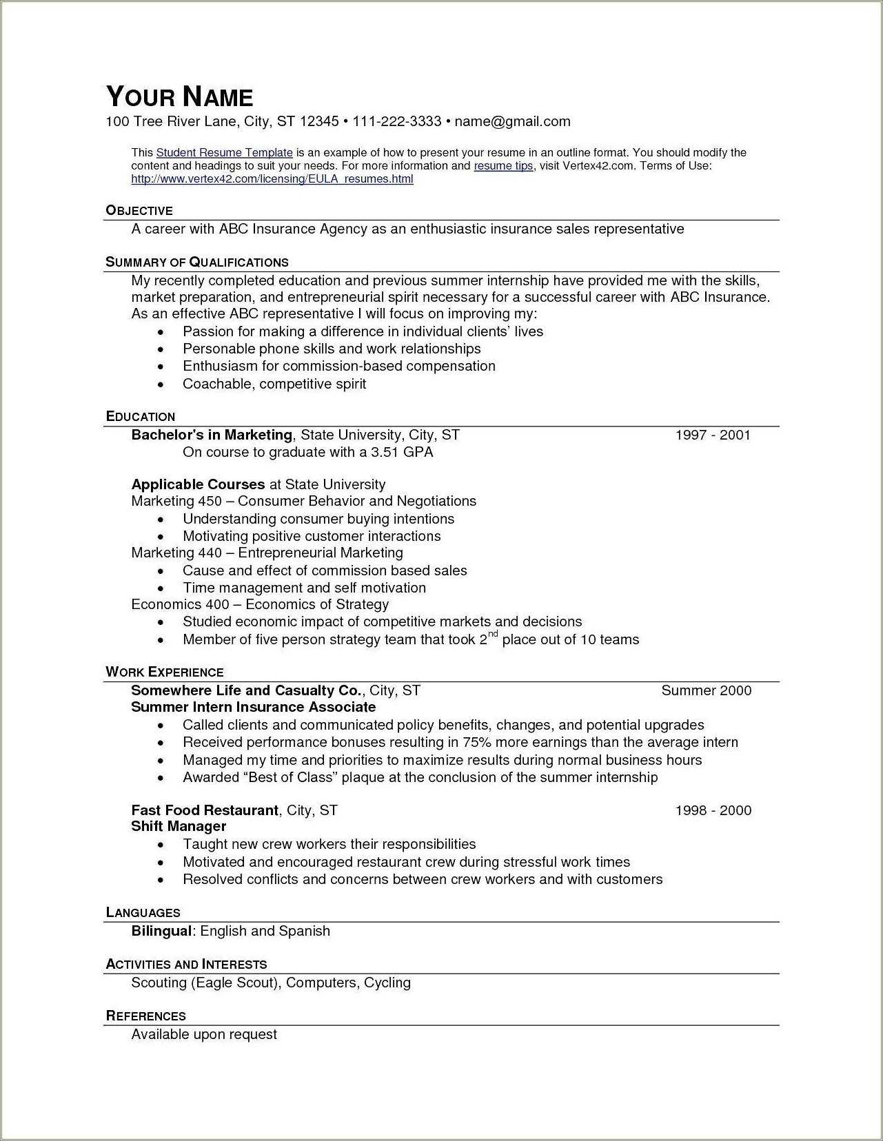 Fast Food Shift Manager Resume Description