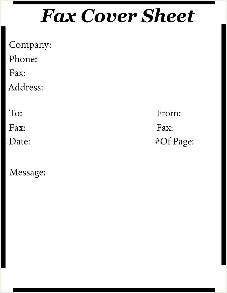 Fax Cover Sheet For Resume Example