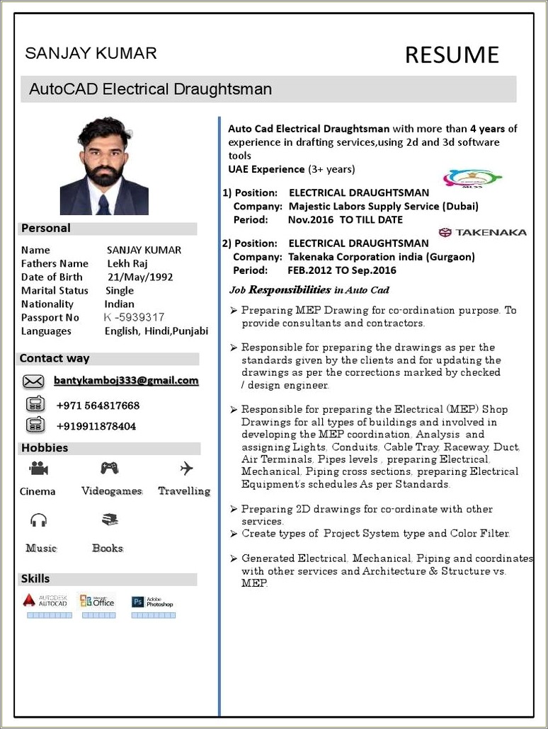 Fire Fighting Draftsman Resume Sample Resume Example Gallery