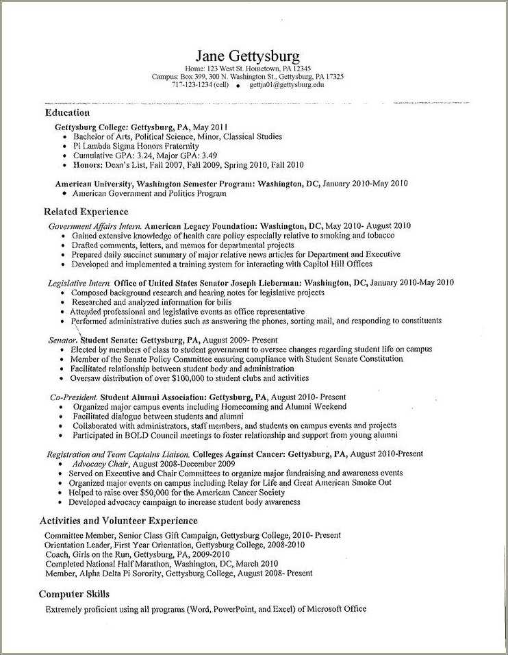 First High School Resume Example