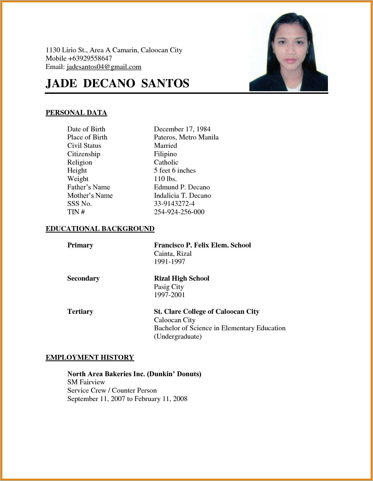 Format Of A Simple Resume For Job Resume Example Gallery format-of-a-simple-resume-for-job-resume-example-gallery