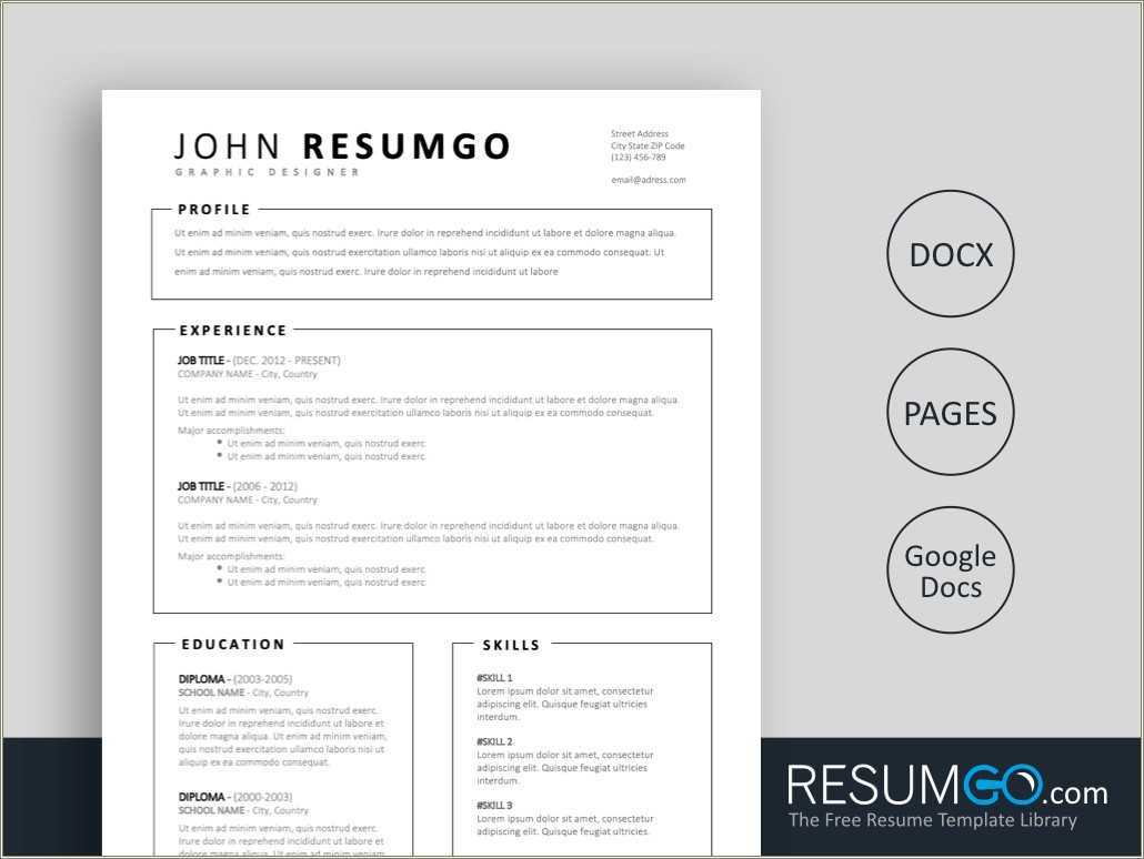 Free and simple resume template resume example gallery