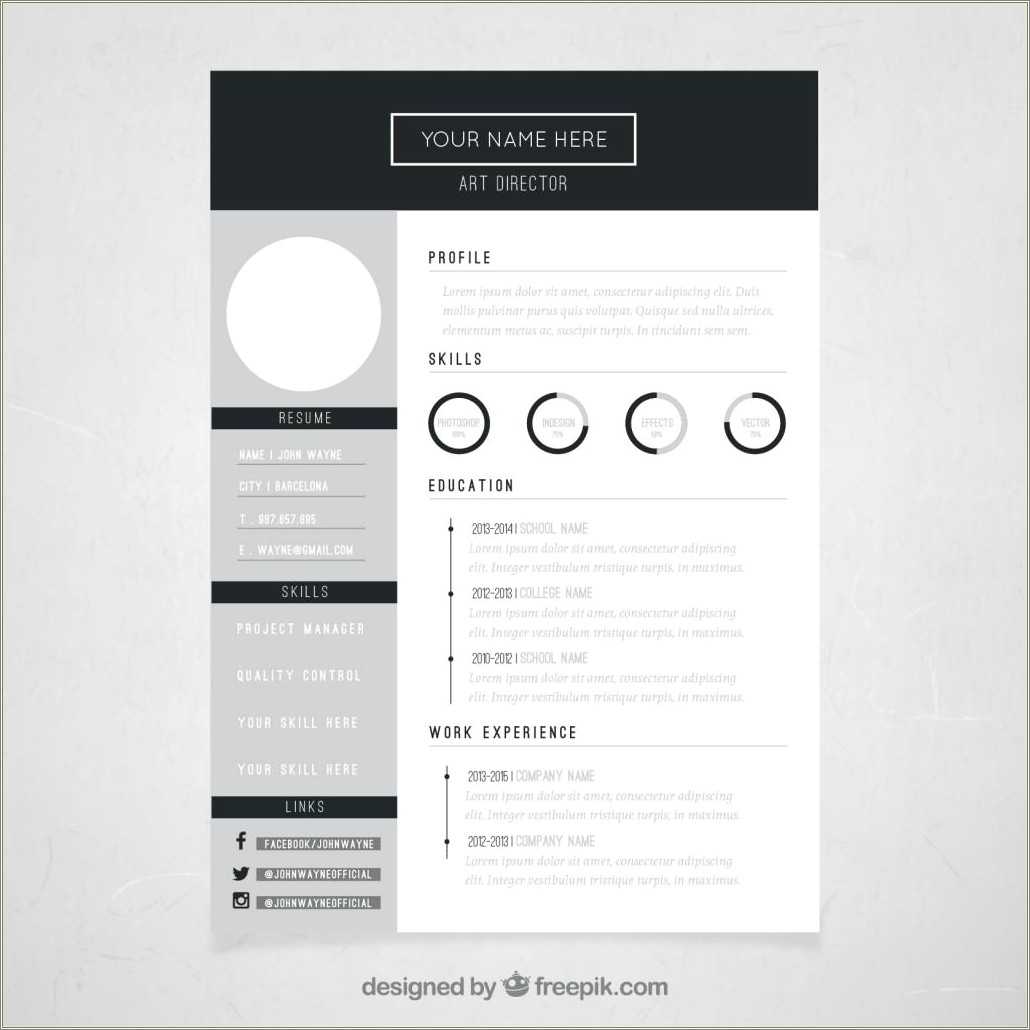 Free Creative Resume Templates For Freshers Resume Example Gallery