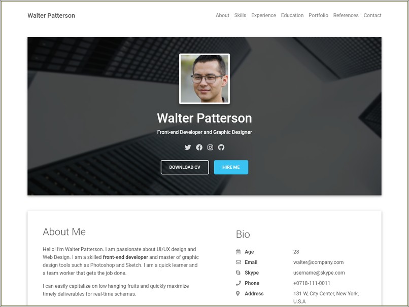 free-download-bootstrap-resume-templates-resume-example-gallery