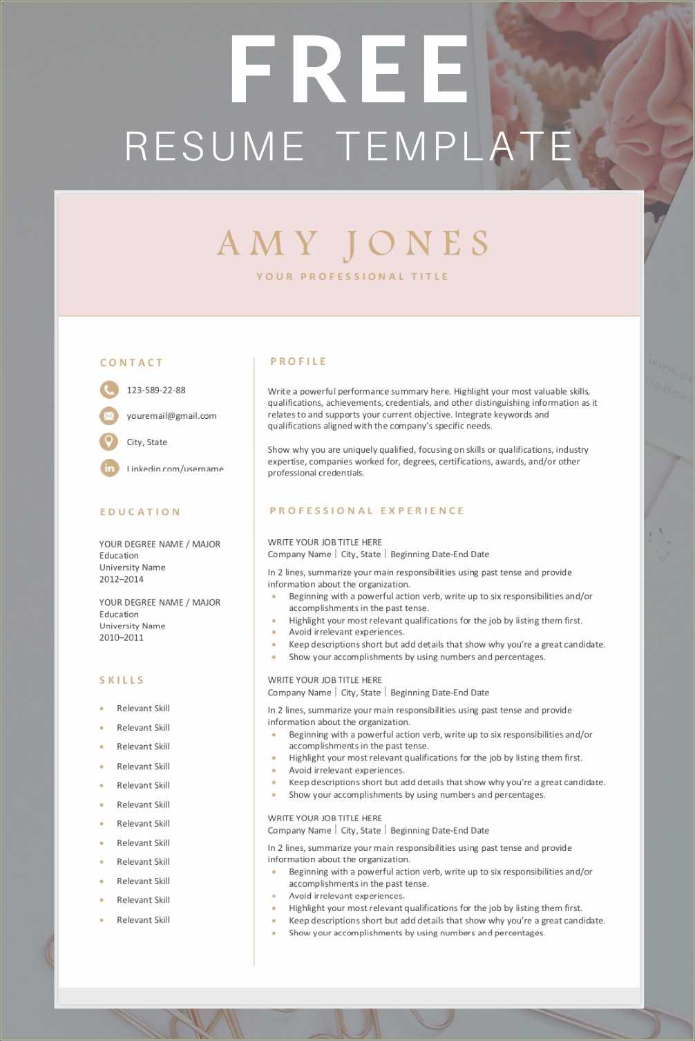 Free Downloadable Resume Pdf Templates Resume Example Gallery