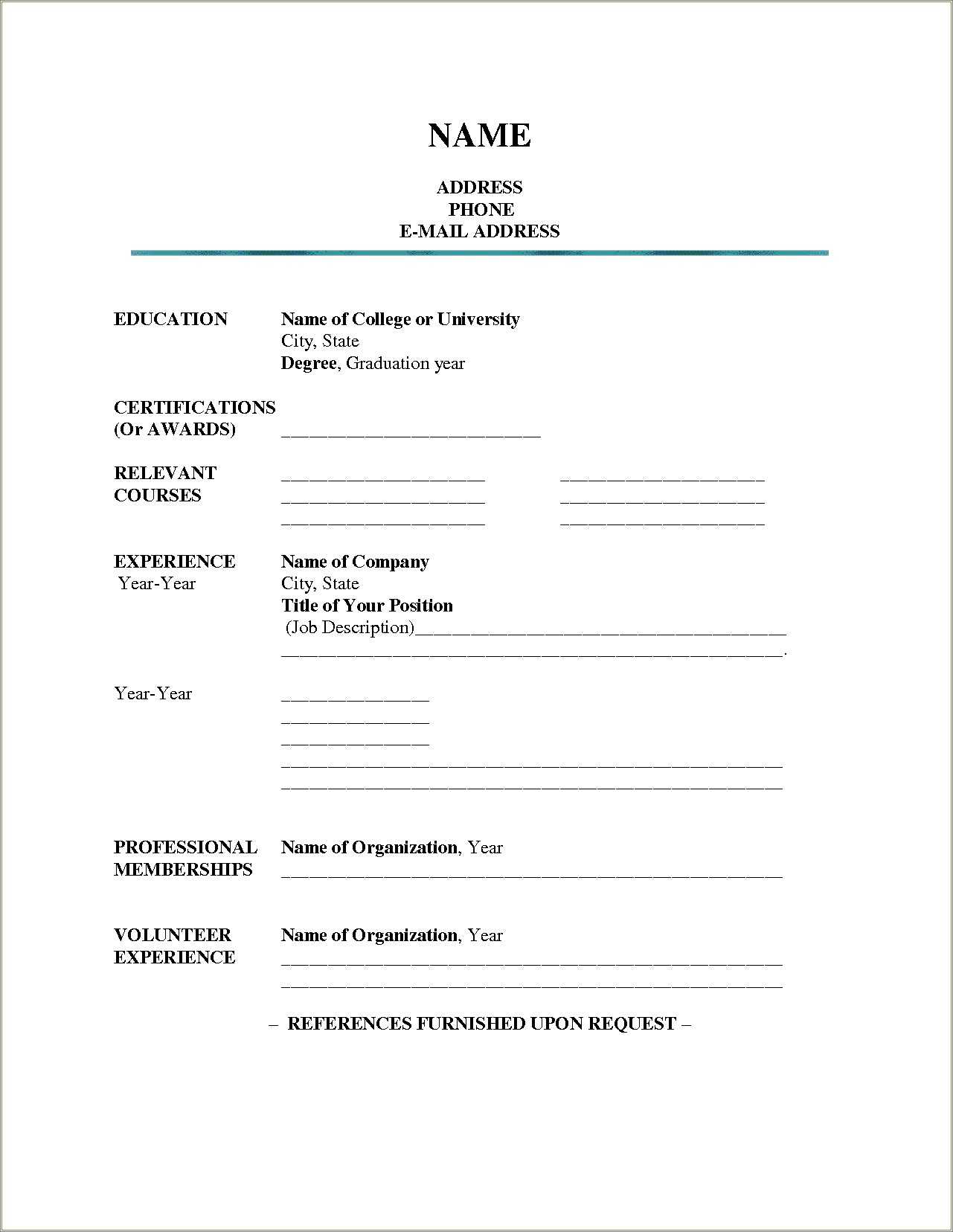 Free fill in the blank resume pdf resume example gallery