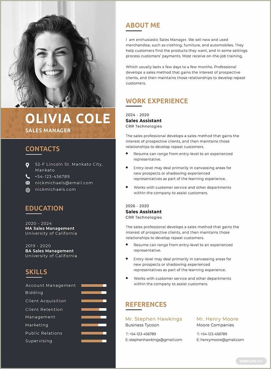 Free One Page Resume Template Word