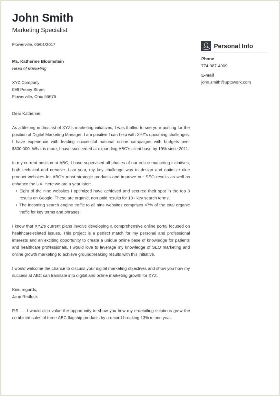 Free printable sample cover letters for resumes resume example gallery