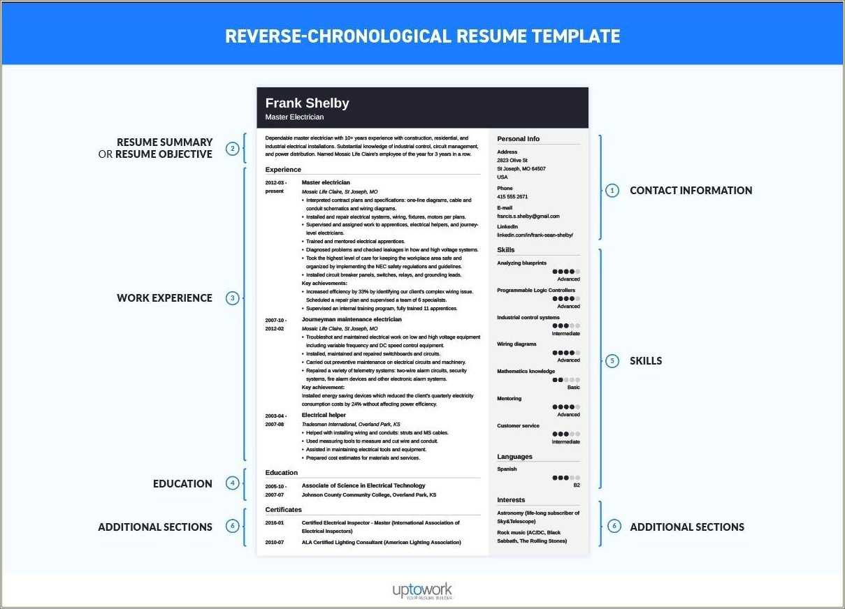Free Professional Chronological Resume Template