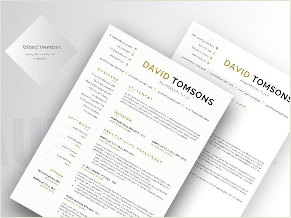 Free Resume And Cover Letter Templates 2018