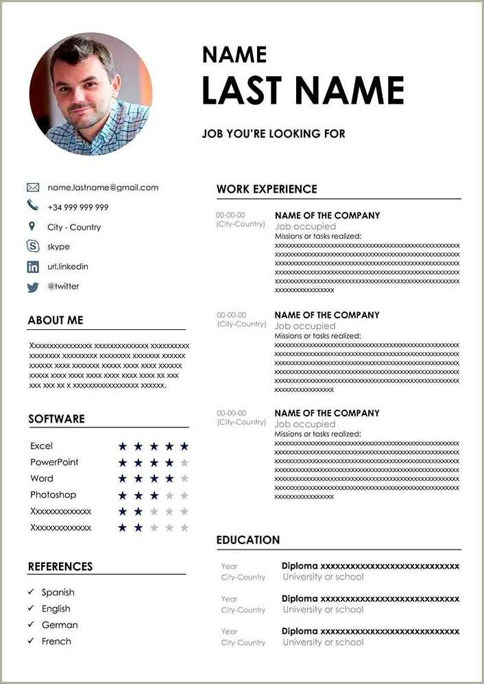 Free Resume Template Download Without Word