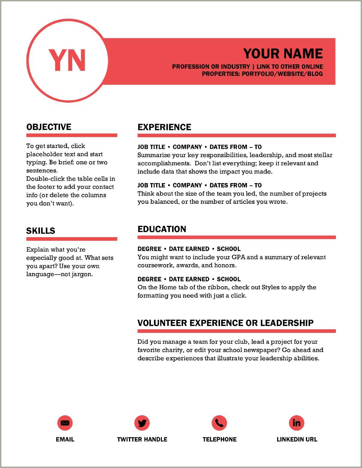 Free Resume Template For Older Person - Resume Example Gallery