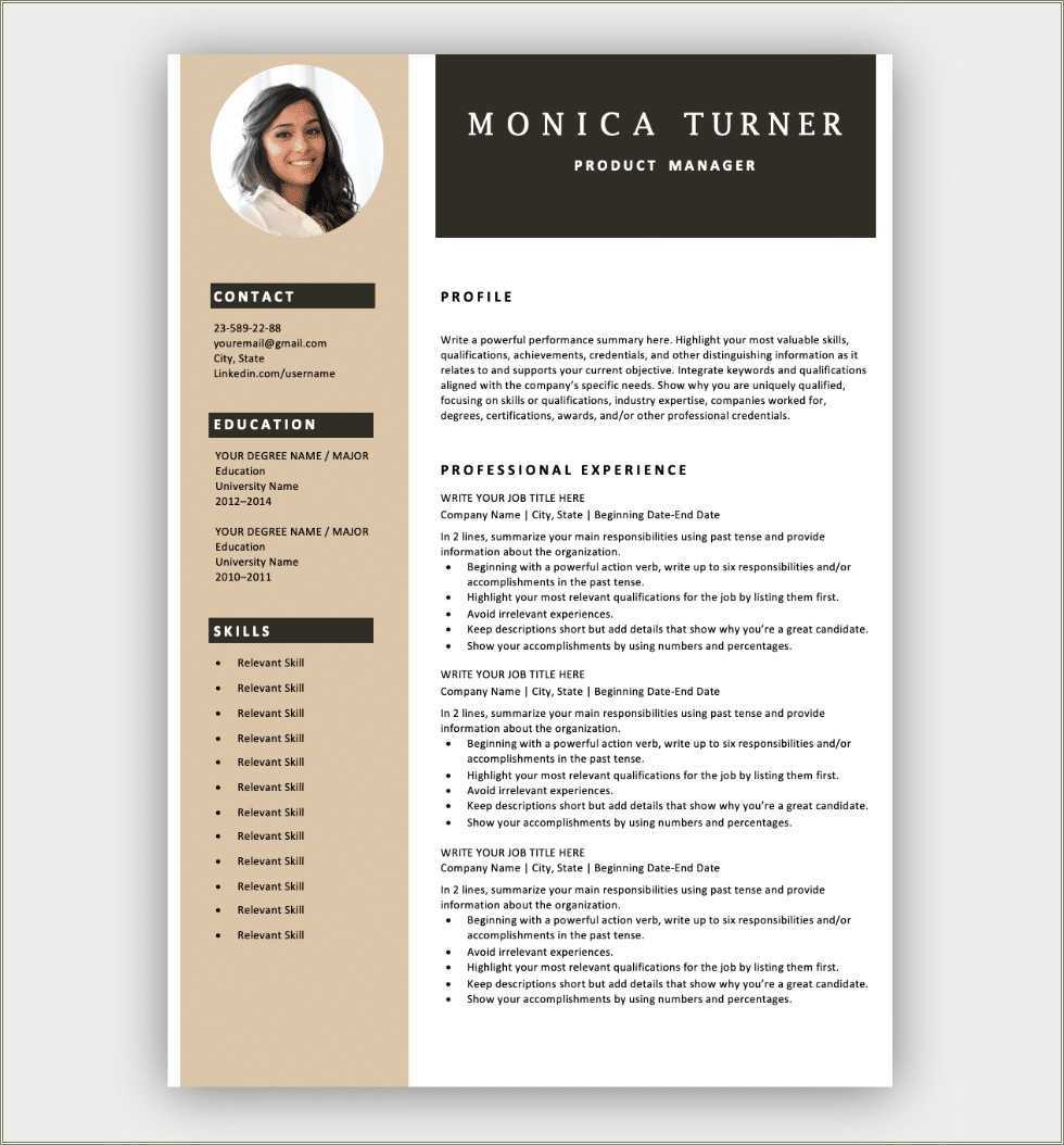 Free Resume Templates Free Print