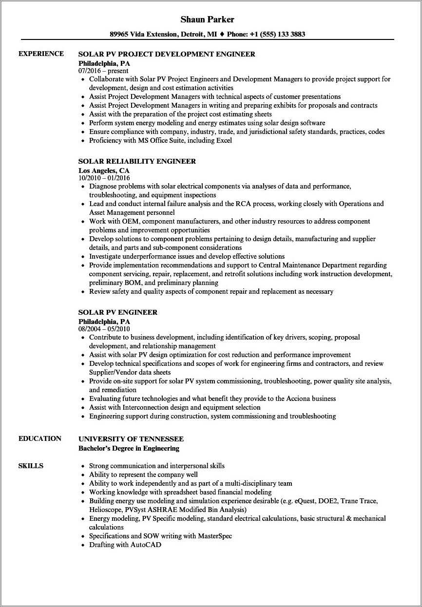 Solar Panel Installer Resume Sample Resume Example Ga vrogue.co