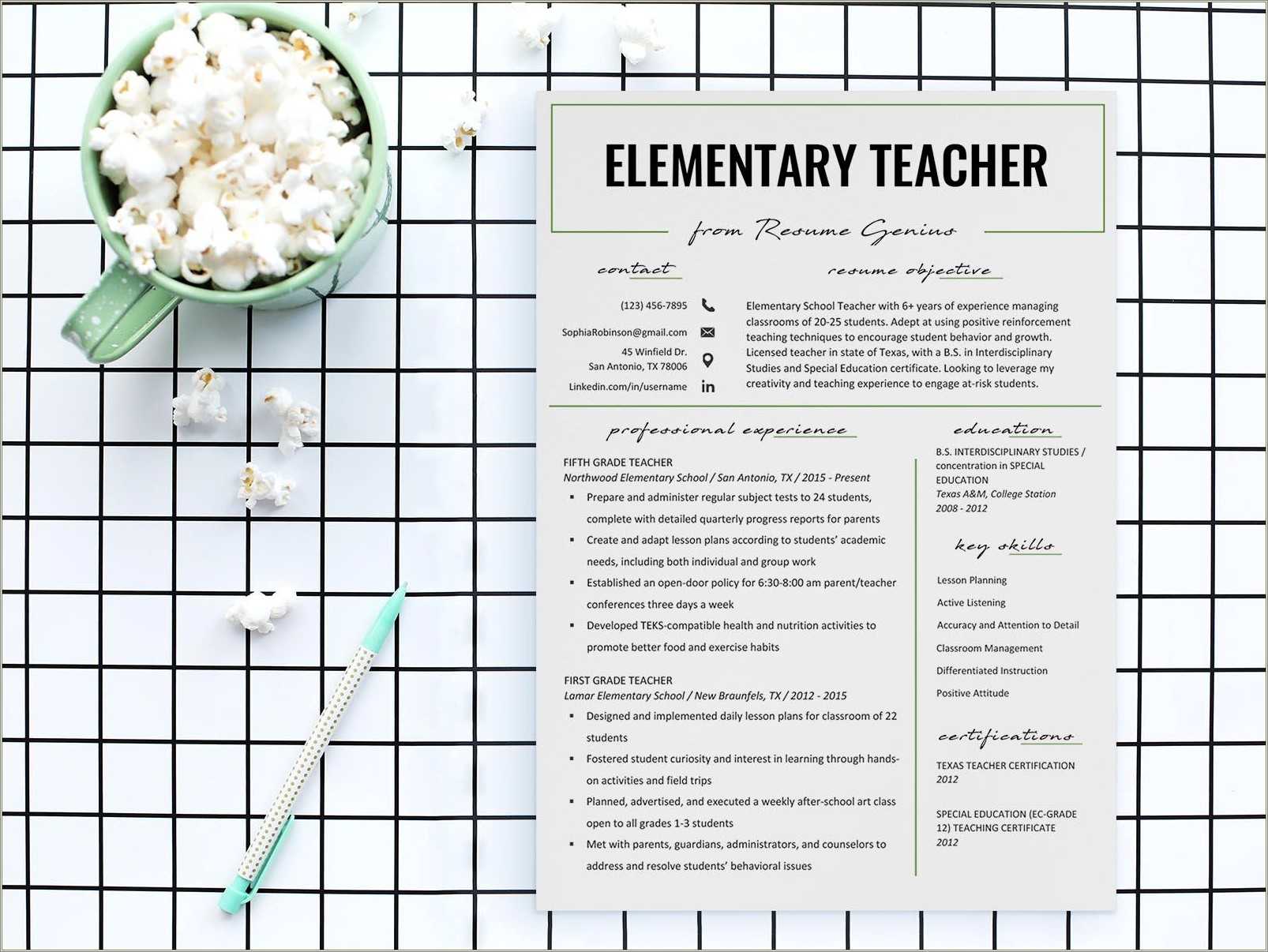 Free template for resume for teachers resume example gallery