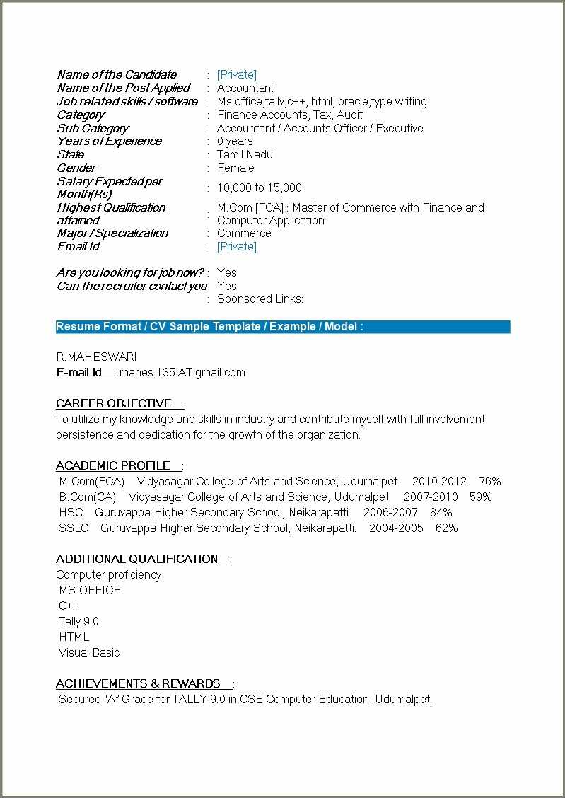 Fresher resume format download in ms word resume example gallery