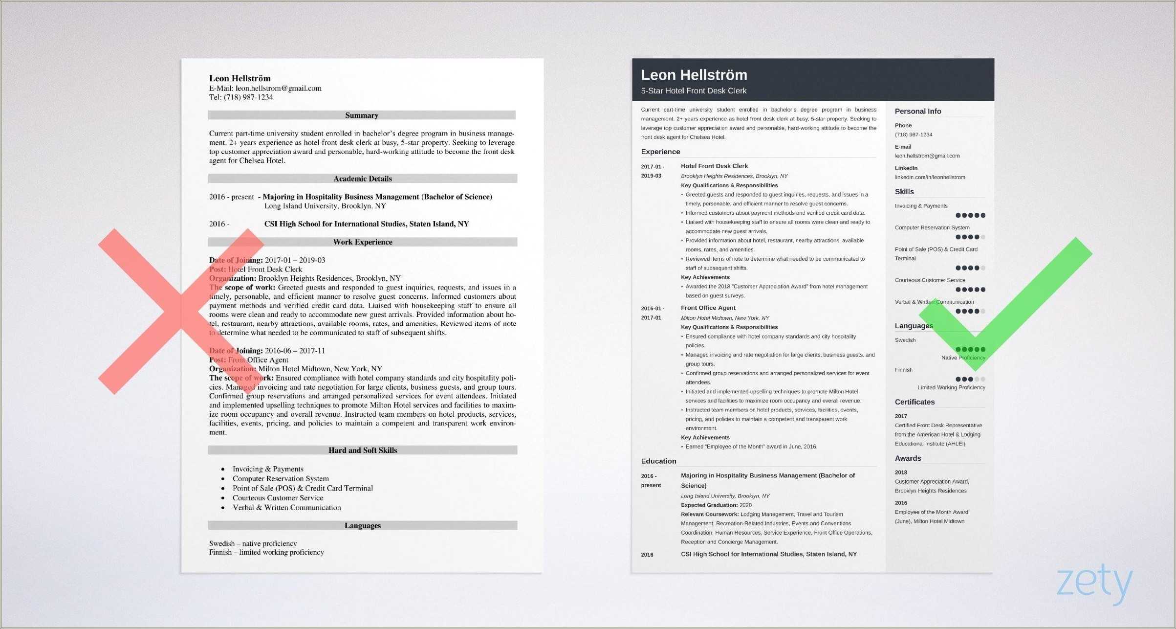Front Desk Fitness Center Resume Samples - Resume Example Gallery