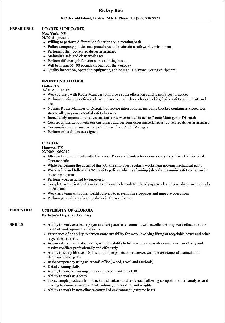 front-end-loader-resume-sample-resume-example-gallery