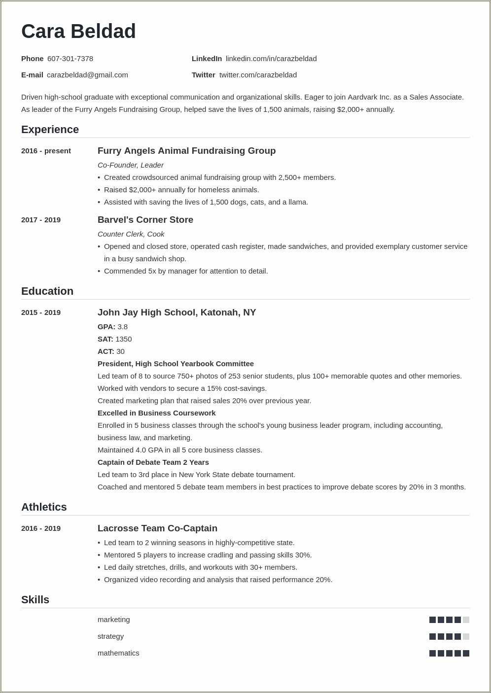 functional-resume-examples-for-highschool-students-resume-example-gallery