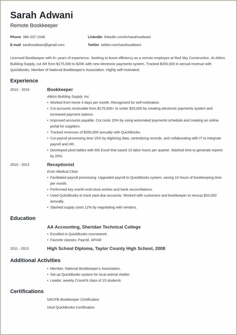 Functional Resume For Mom Returning To Work