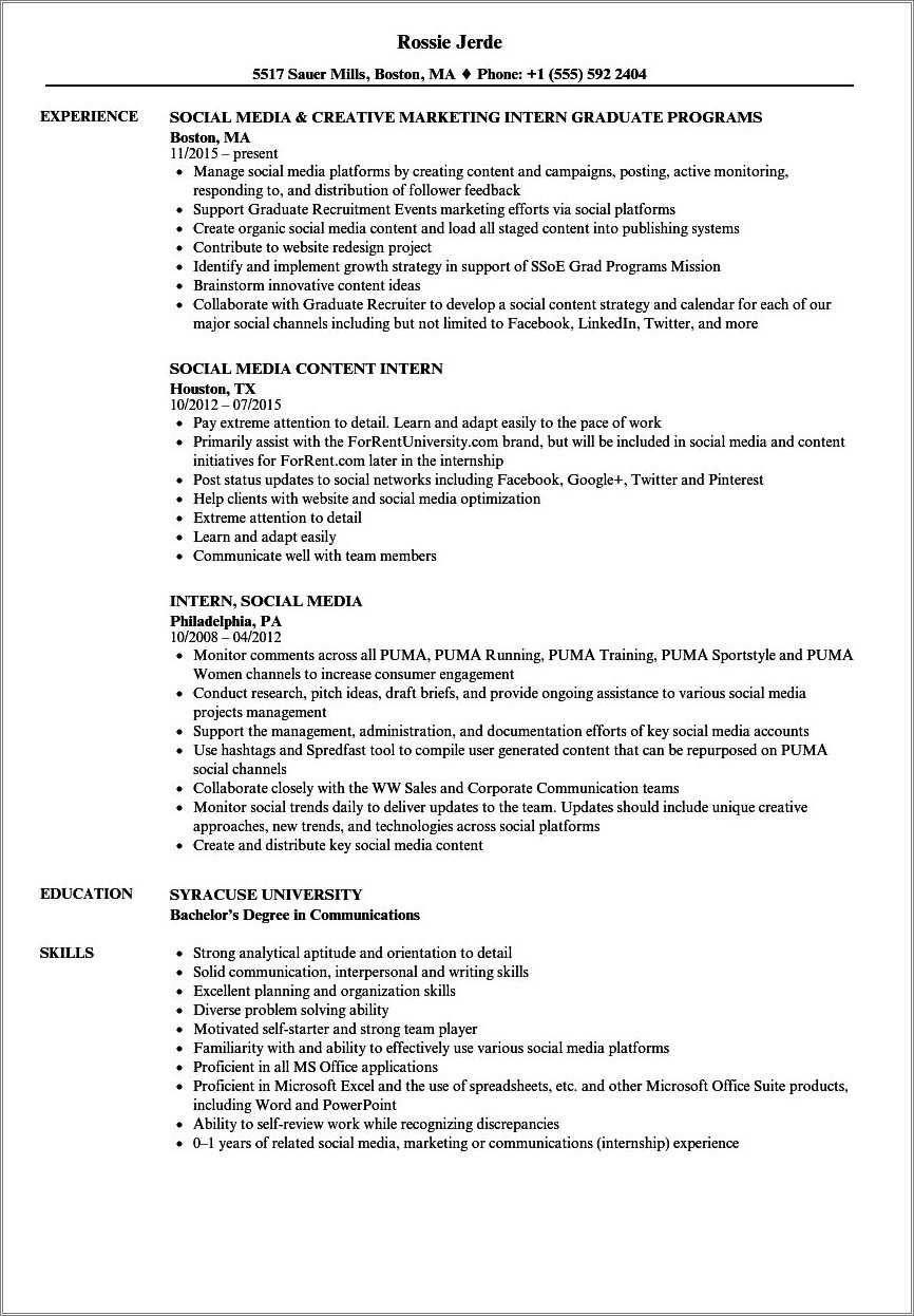General Resume Education Examples Journalism