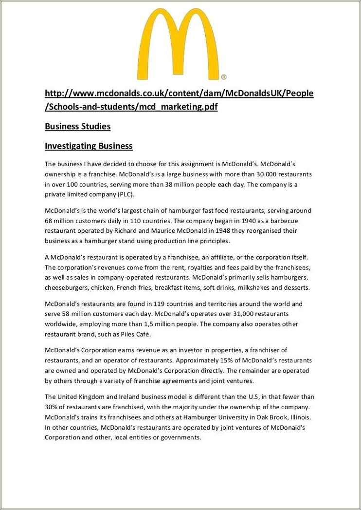 General Resume Objective Examples For Fast Food